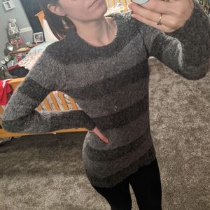 Grey Striped Sweater